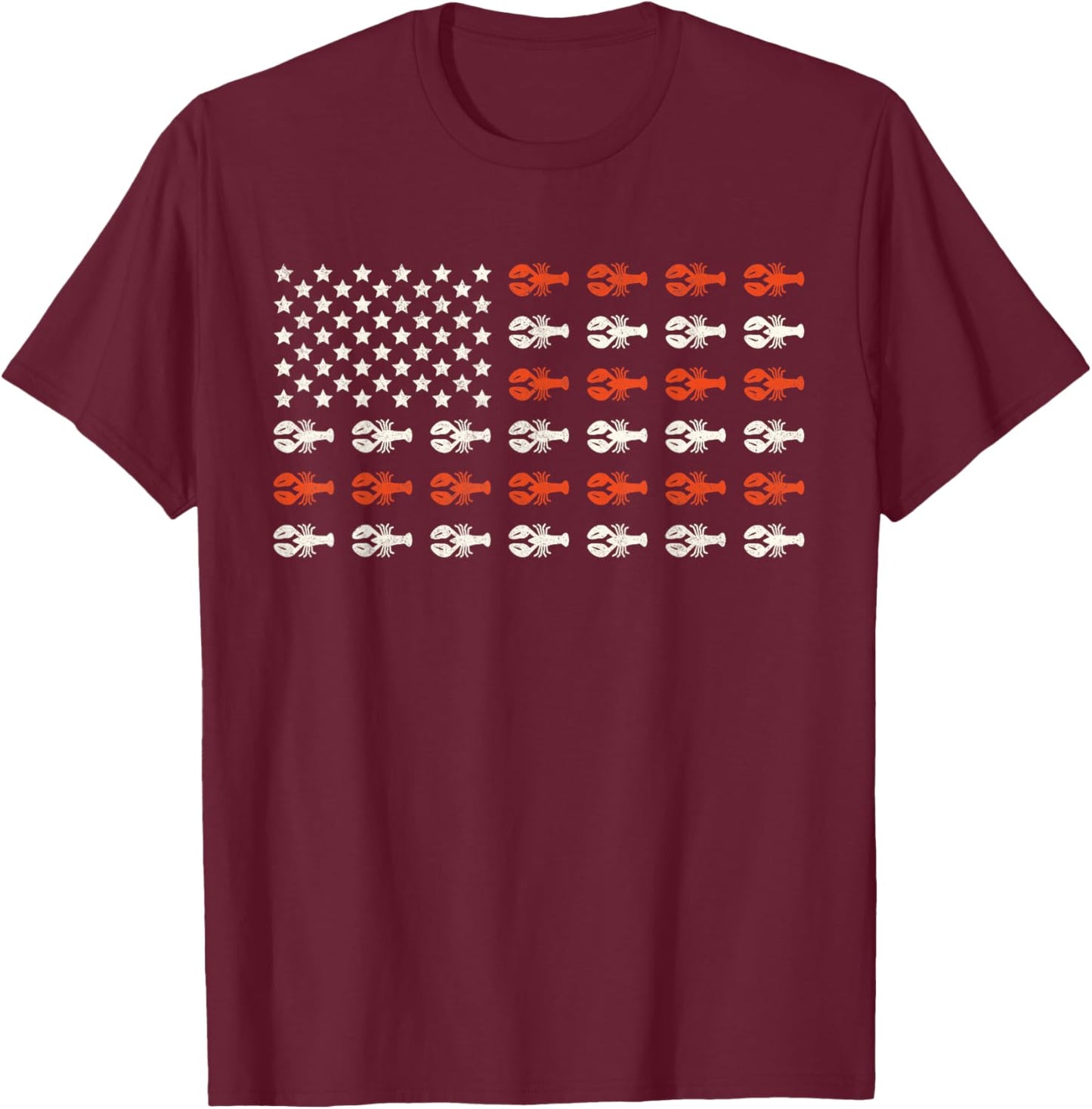 Crawfish Boil American US Flag Cajun Crayfish Party Men Boys T-Shirt - T-Shirt | Maroon