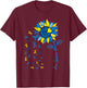 Sunflower Down Syndrome Awareness T21 Trisomy 21 Men Women T-Shirt - T-Shirt | Maroon