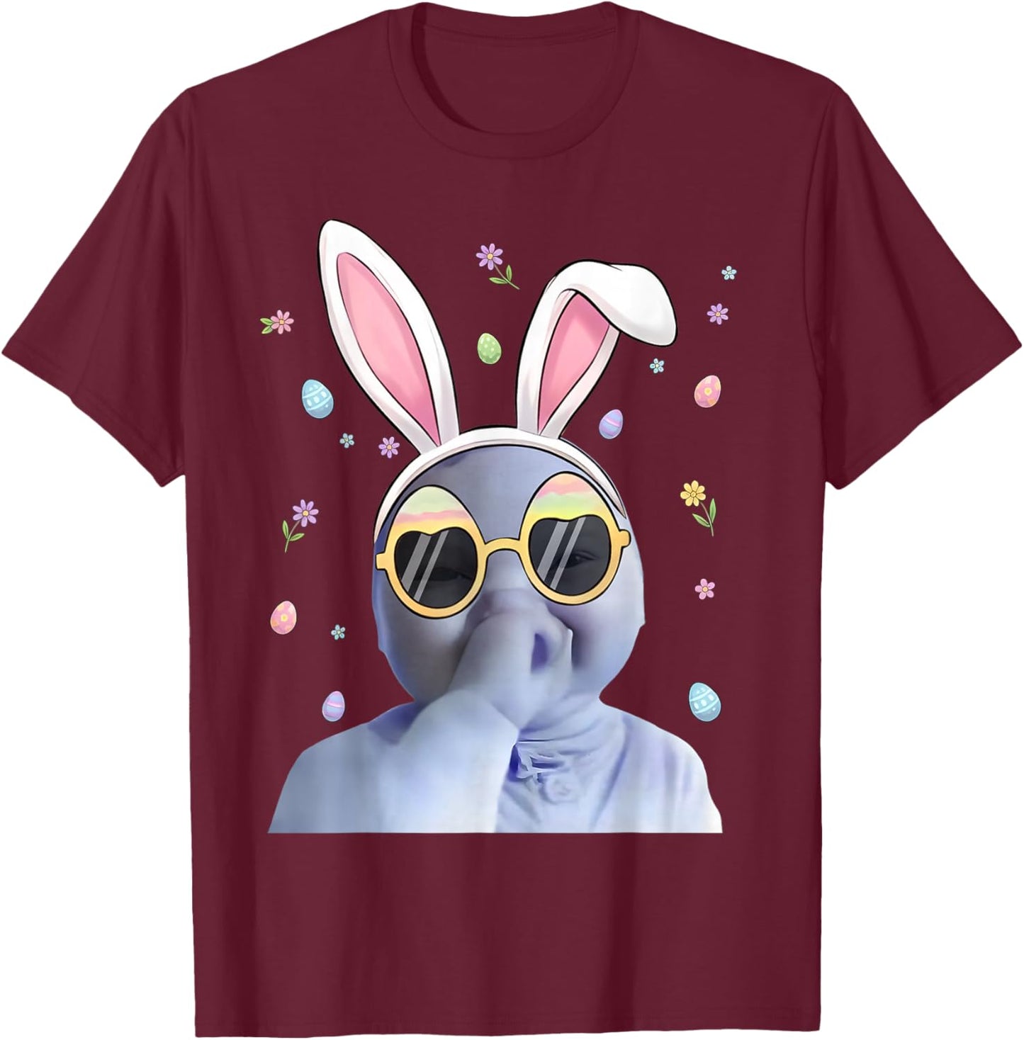 Ai Baby Meme Funny Niche Ai Baby Easter Day Party T-Shirt - T-Shirt | Maroon