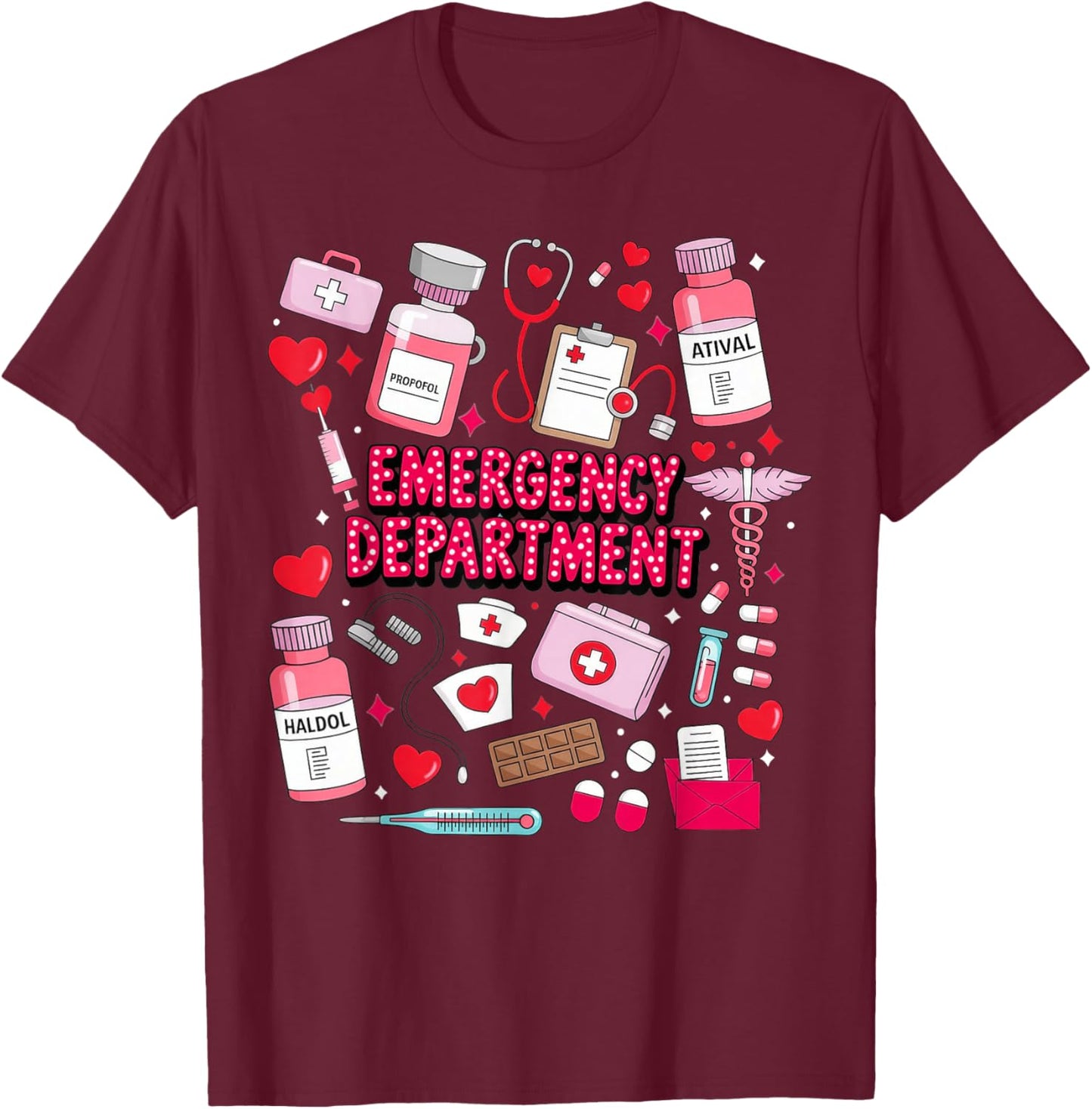 Emergency Department ED ER Nurse T-Shirt - T-Shirt | Maroon
