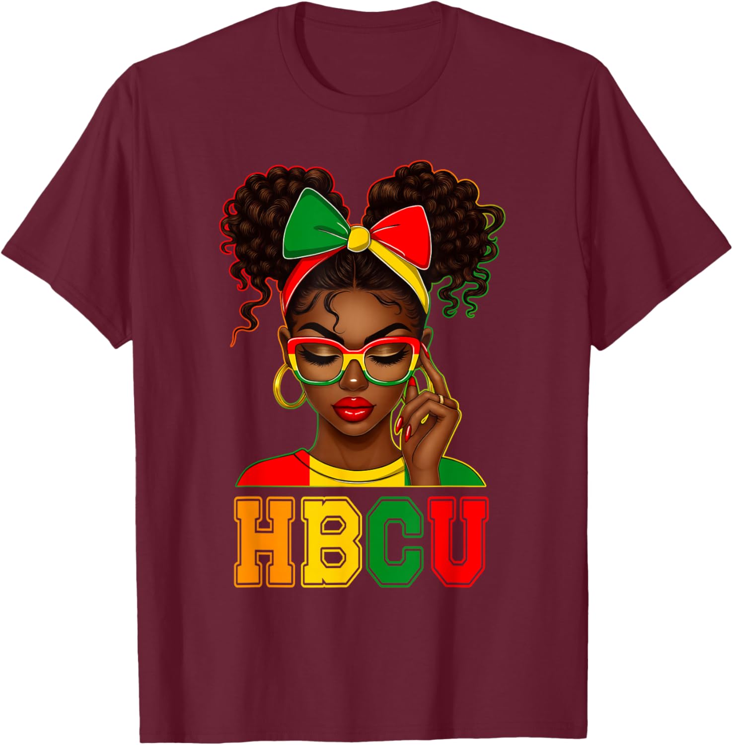 HBCU African American Black Woman University College T-Shirt - T-Shirt | Maroon