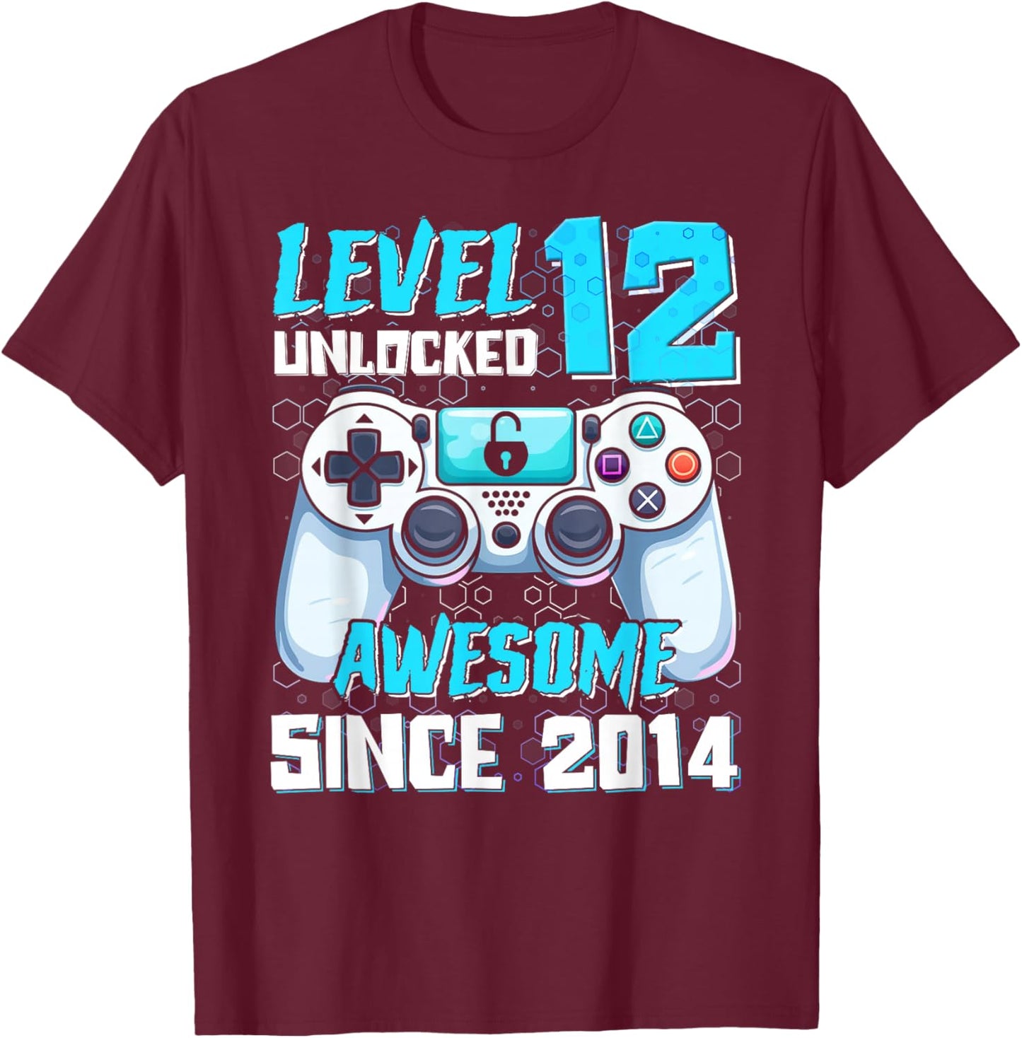 Funny Video Gamer 12th 12 Years Old Birthday T-Shirt - T-Shirt | Maroon