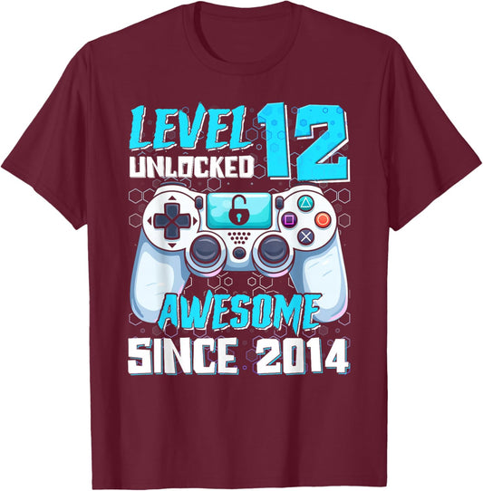 Funny Video Gamer 12th 12 Years Old Birthday T-Shirt - T-Shirt | Maroon