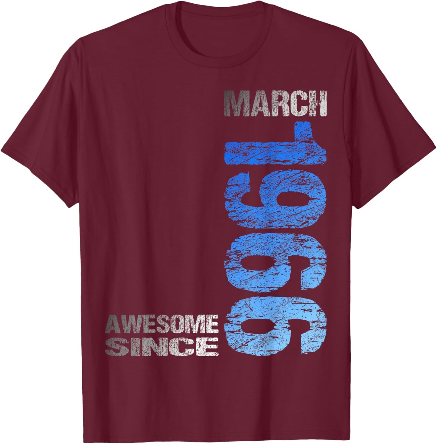 Awesome Since March 1966 Vintage 60. Birthday T-Shirt - T-Shirt | Maroon