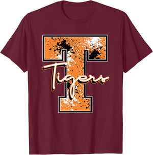 Orange Tiger Pride School Spirit Mascot Teacher Tigers T-Shirt - T-Shirt | Maroon