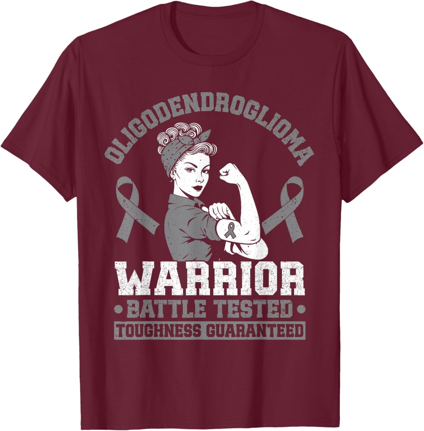 Oligodendroglioma Warrior T-Shirt - T-Shirt | Maroon