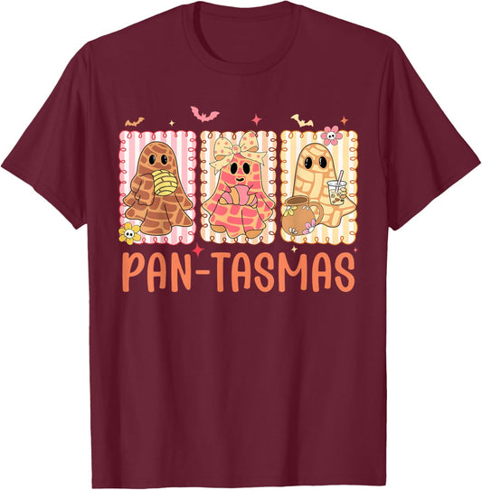 Ghost Halloween Pan Dulce Mexican Pan - Tasmas Pantasmas T-Shirt - T-Shirt | Maroon