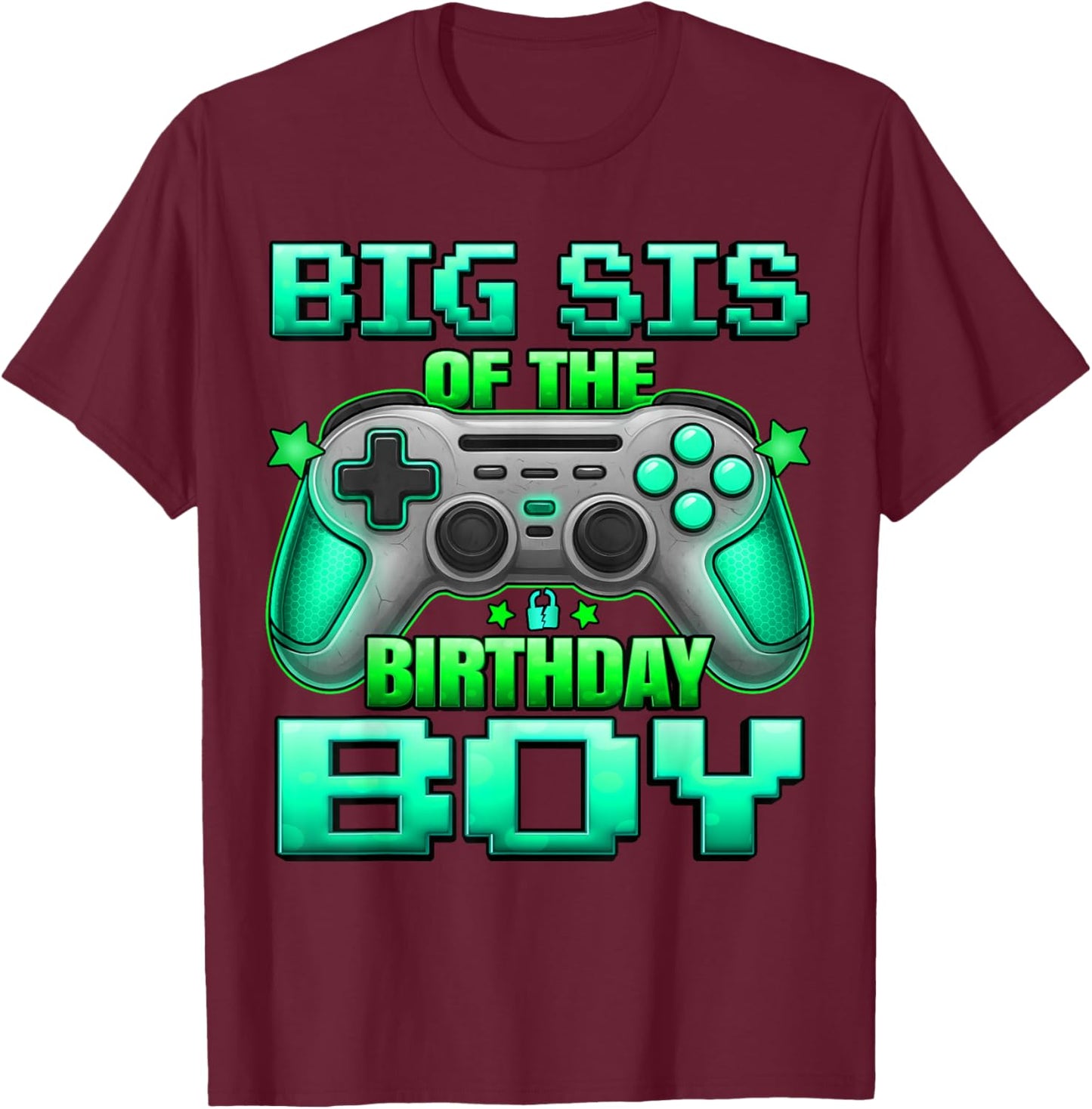 Big Sis of The Birthday Boy Matching Family Sister T-Shirt - T-Shirt | Maroon