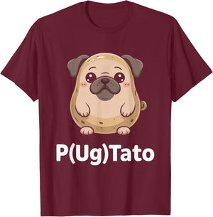 Funny Pugtato Dog Pug T-Shirt - T-Shirt | Maroon