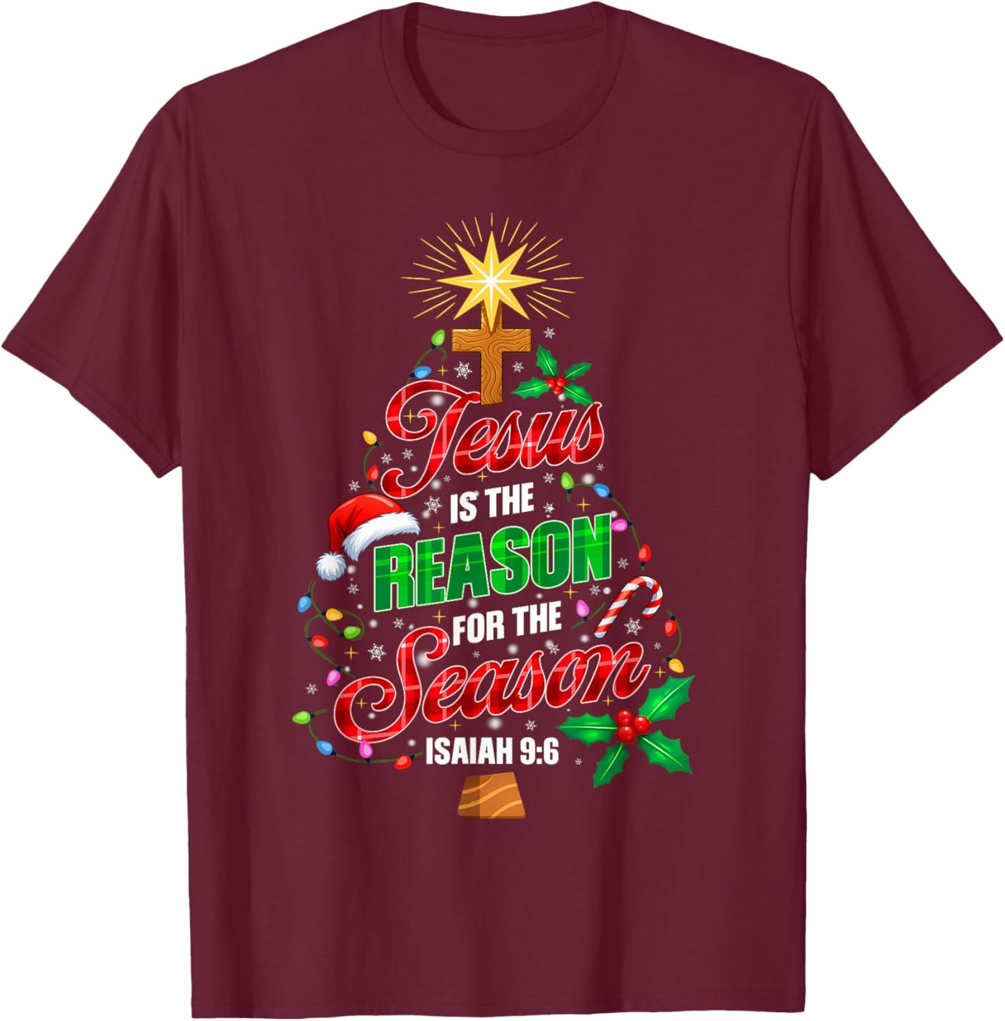Christian is The Reason for The Season Christmas Xmas Men Wo T-Shirt - T-Shirt | Maroon