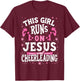 Christian Cheerleader This Girl Runs On Jesus & Cheerleading T-Shirt - T-Shirt | Maroon