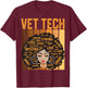 Vet Tech Powerful Black History Month Black Pride Design T-Shirt - T-Shirt | Maroon