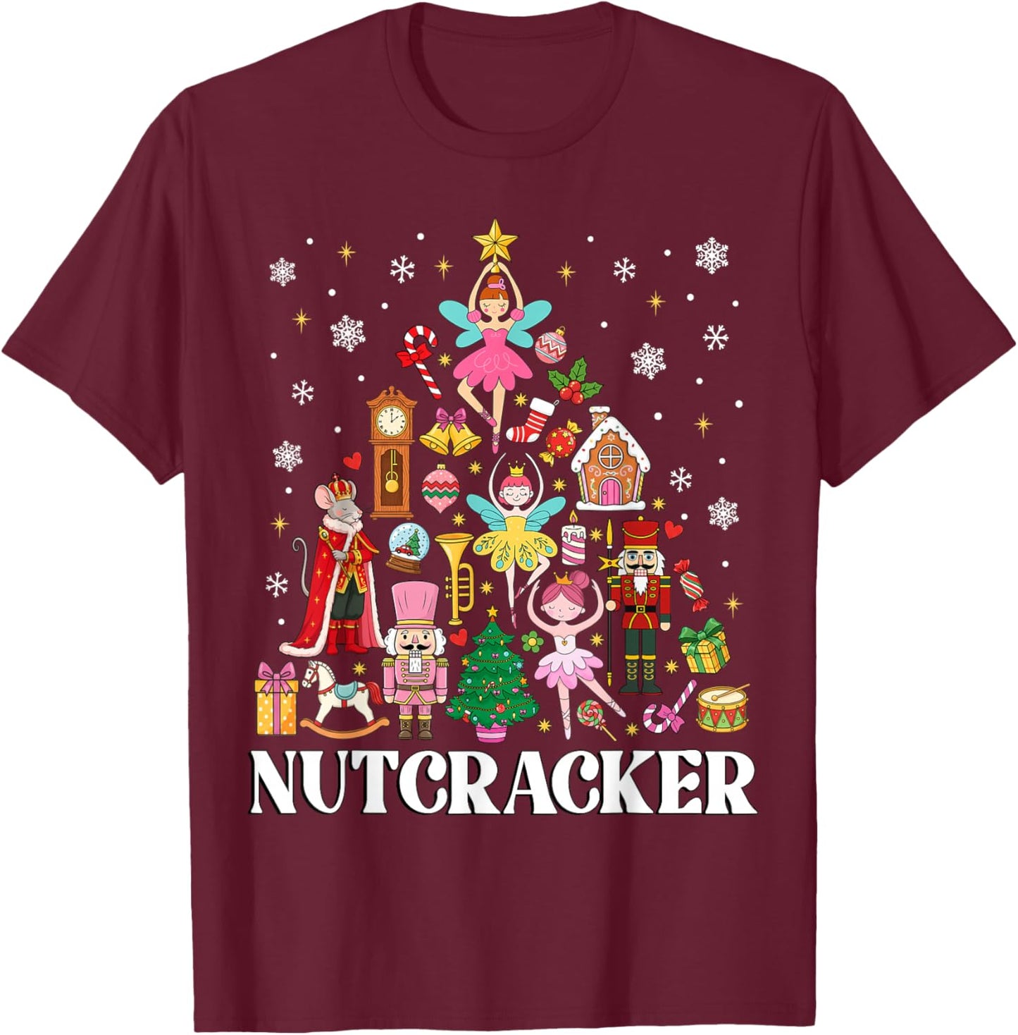 Nutcracker Squad Holiday Christmas Family Matching Pajamas T-Shirt - T-Shirt | Maroon