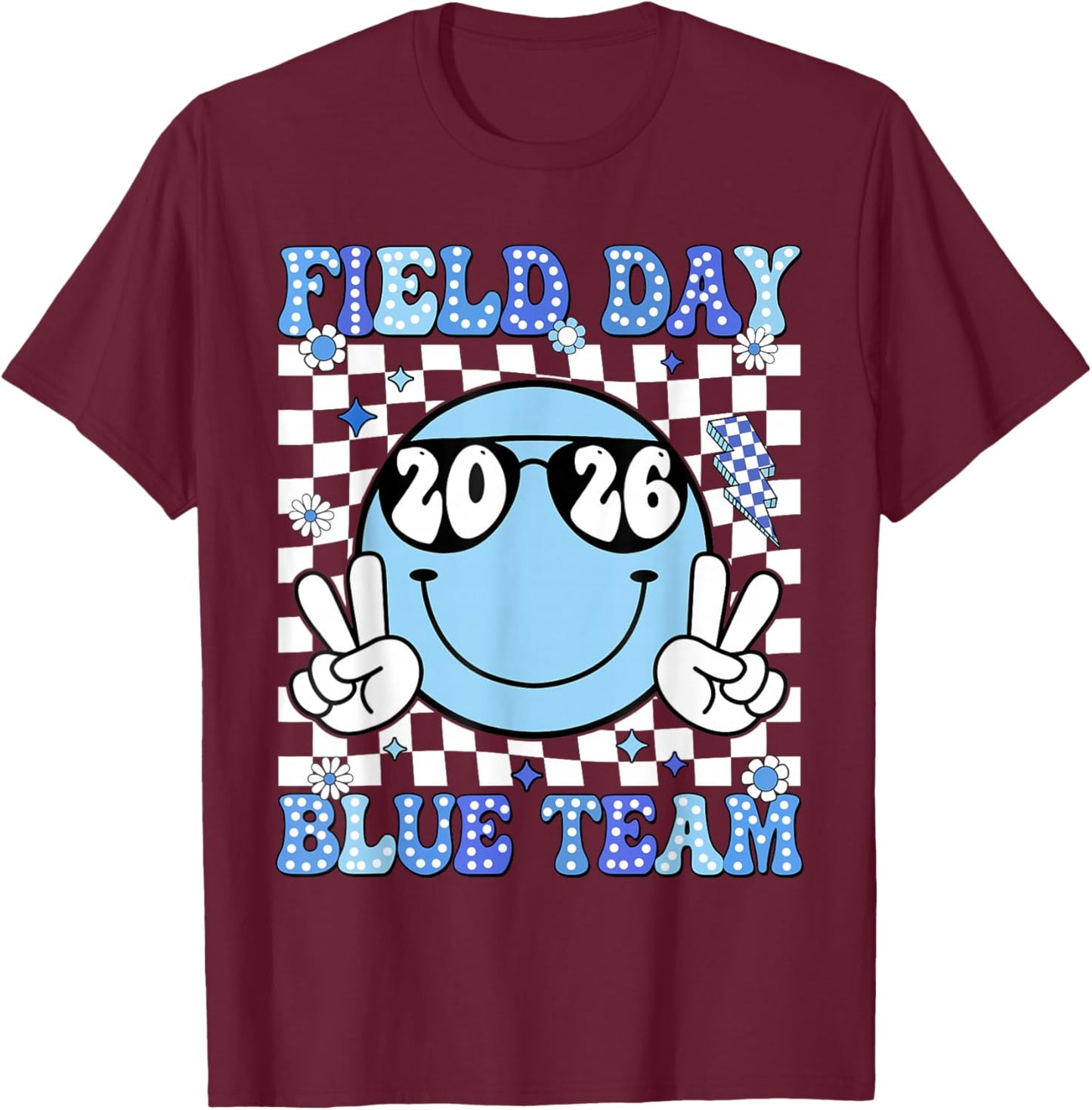 Field Day Blue Team Funny for Teacher Kids Field Day Games T-Shirt - T-Shirt | Maroon