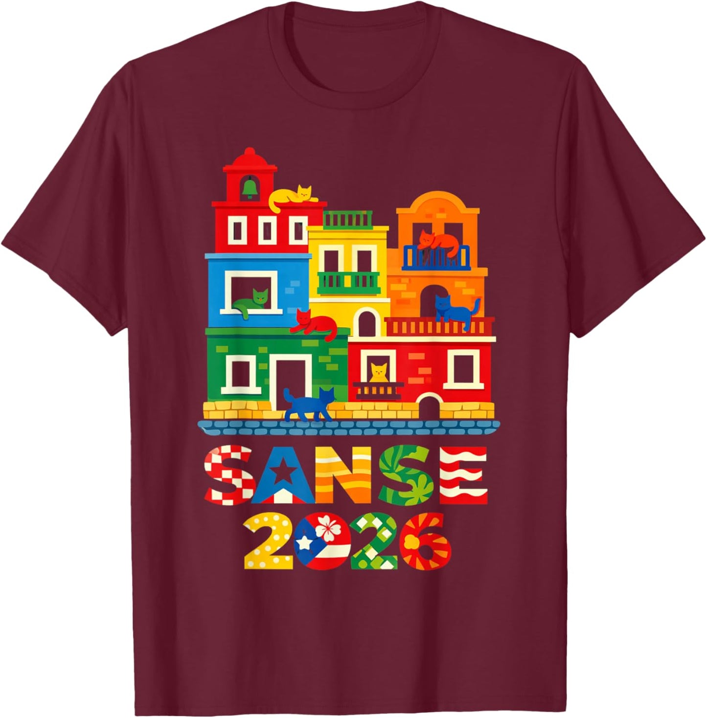 Balcones De Cora Sanse 2026 Juan San Festival San Sebastian T-Shirt - T-Shirt | Maroon