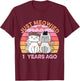 Just Meowied 1 Years Married Cats 1st Wedding Anniversary T-Shirt - T-Shirt | Maroon