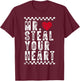 Mr Steal Your Heart Happy Valentine's Day Couple Kids Boys T-Shirt - T-Shirt | Maroon