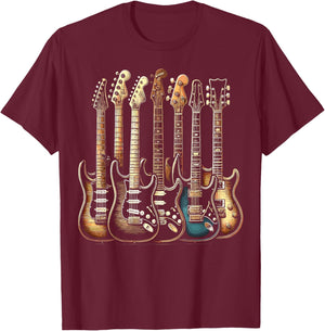 Guitars Music Guitarists Guitar T-Shirt - T-Shirt | Maroon