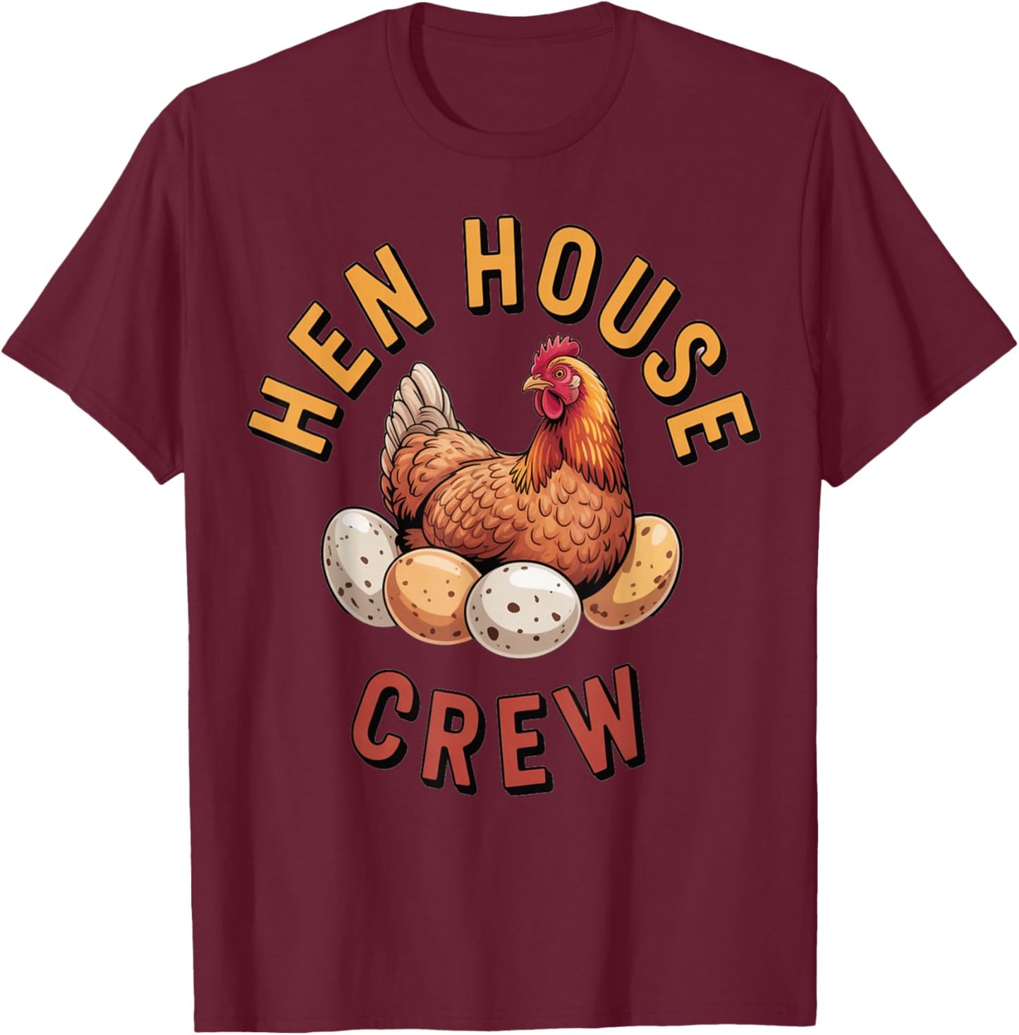 Chicken Hen House Crew Design for Animal Lovers T-Shirt - T-Shirt | Maroon