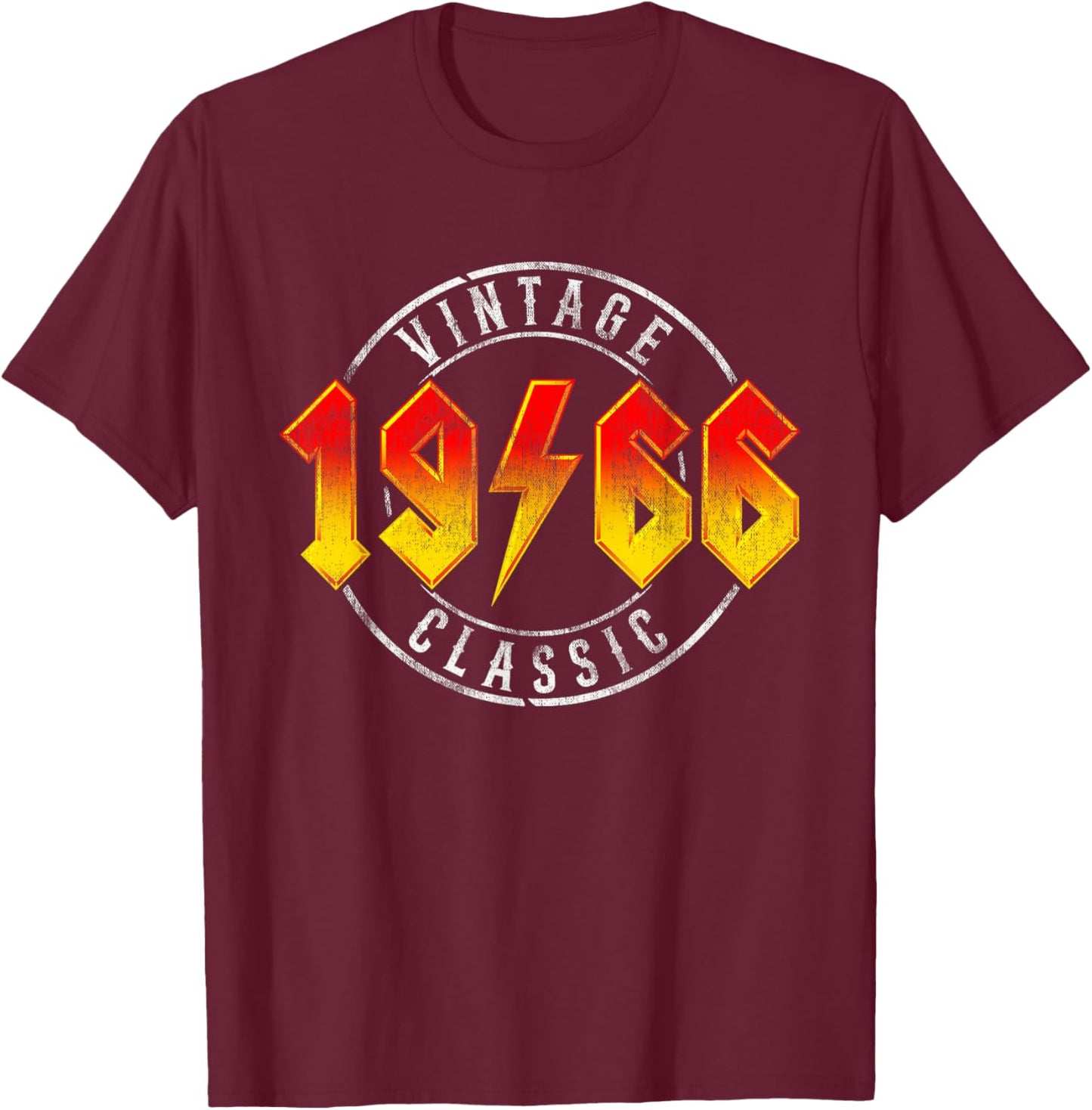 Vintage 1966 Classic Rock Legend 60 Year Old 60th Birthday T-Shirt - T-Shirt | Maroon