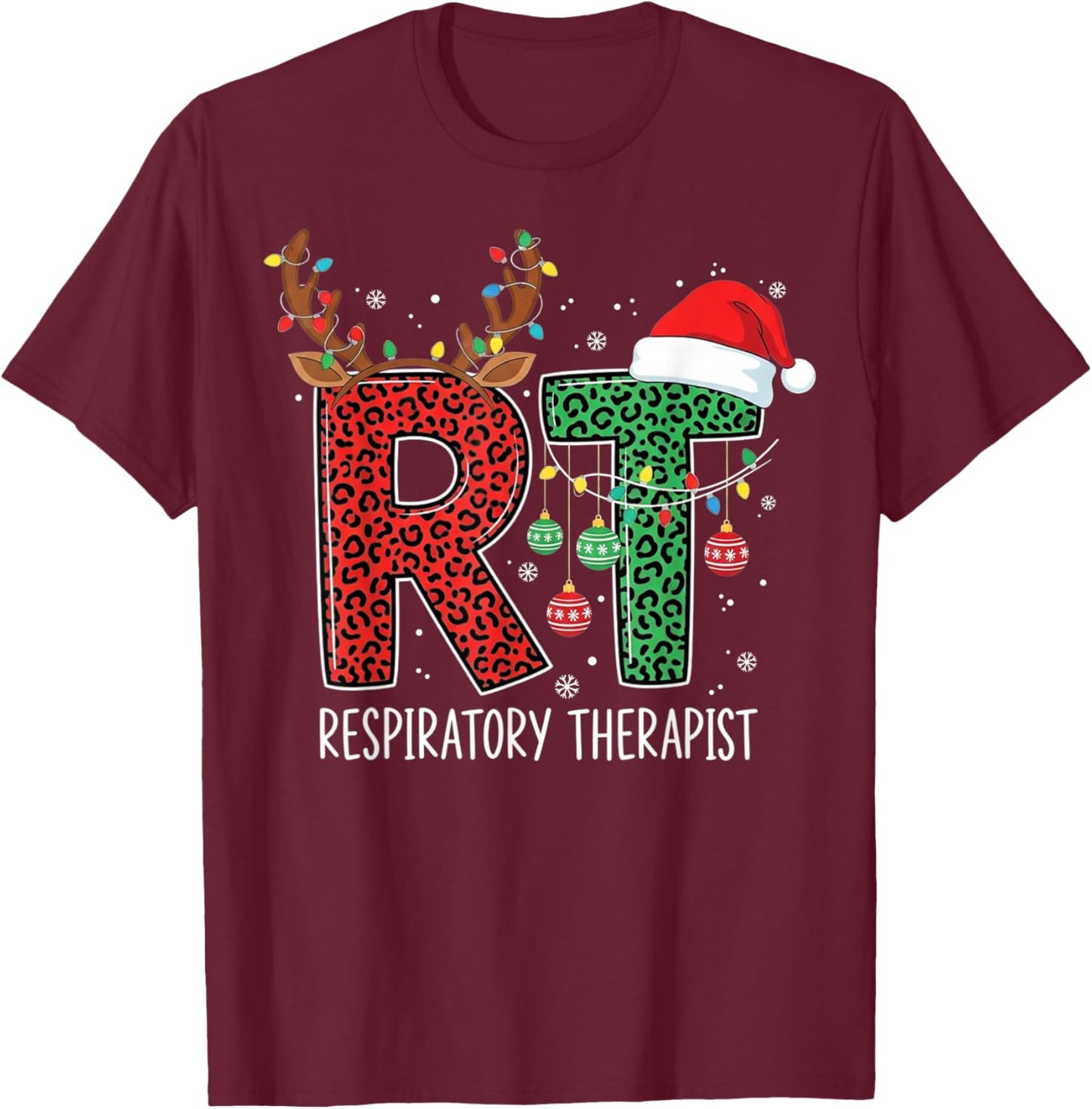 Christmas Respiratory Therapist Xmas RT Men T-Shirt - T-Shirt | Maroon