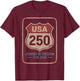 250 Years of Freedom | American 1776–2026 Patriotic T-Shirt - T-Shirt | Maroon