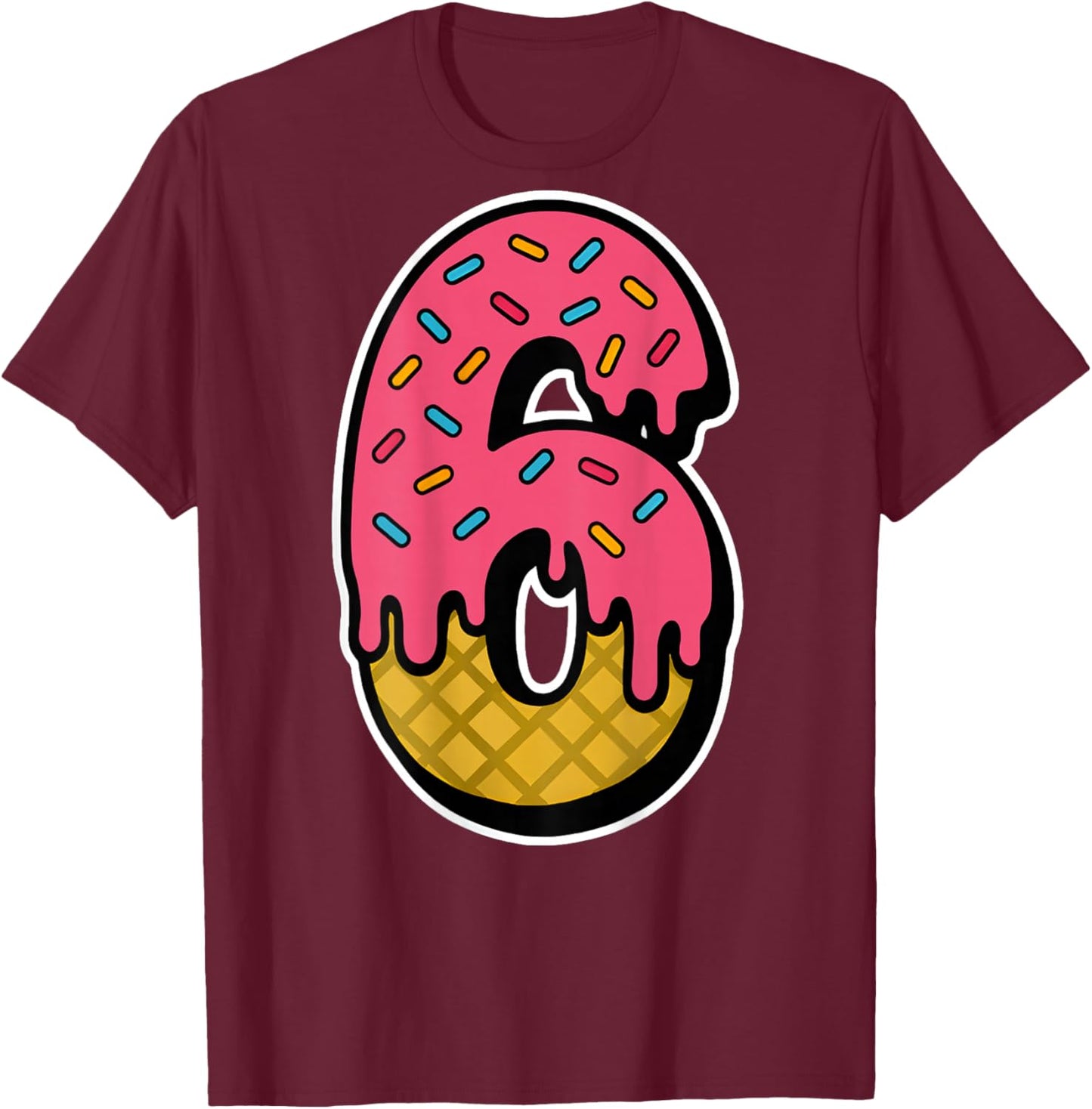 Funny Number 6 67 Costume Matching Group Halloween On Back T-Shirt - T-Shirt | Maroon