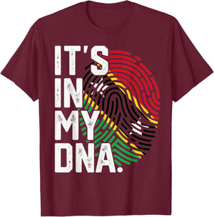 Saint Kitts and Nevis Roots Flag Fingerprint Patriotic T-Shirt - T-Shirt | Maroon