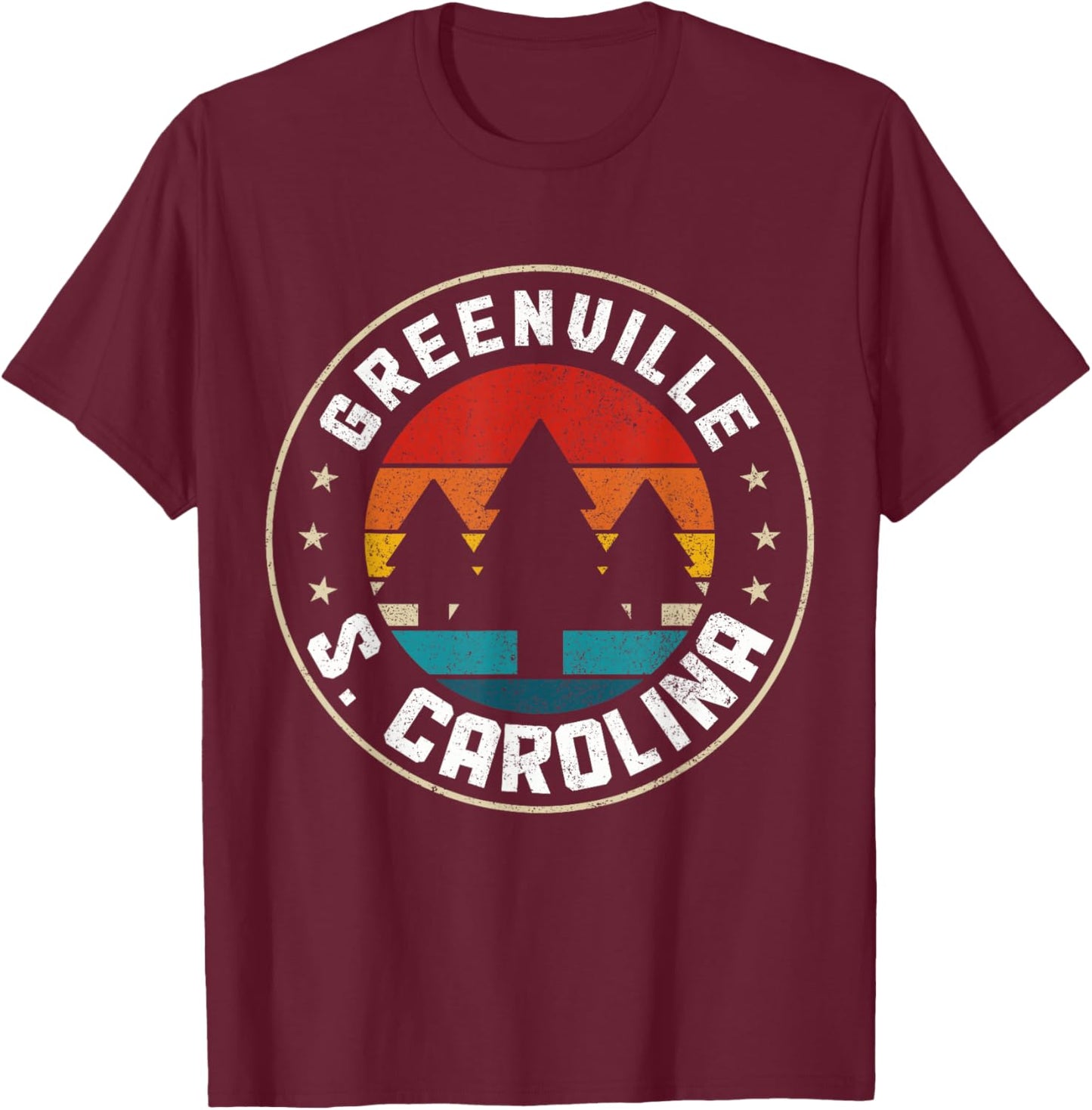 Greenville South Carolina Vintage Retro Pride Emerald T-Shirt - T-Shirt | Maroon