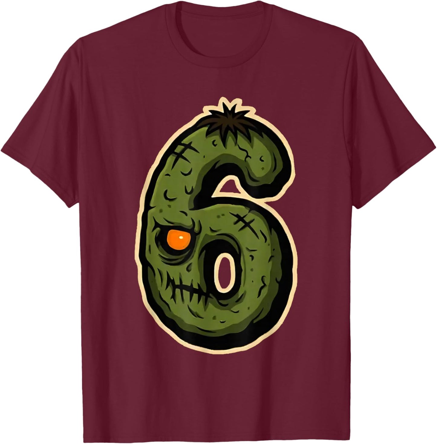 Number 6 Monster 67 Meme Matching Couple Halloween Costume T-Shirt - T-Shirt | Maroon