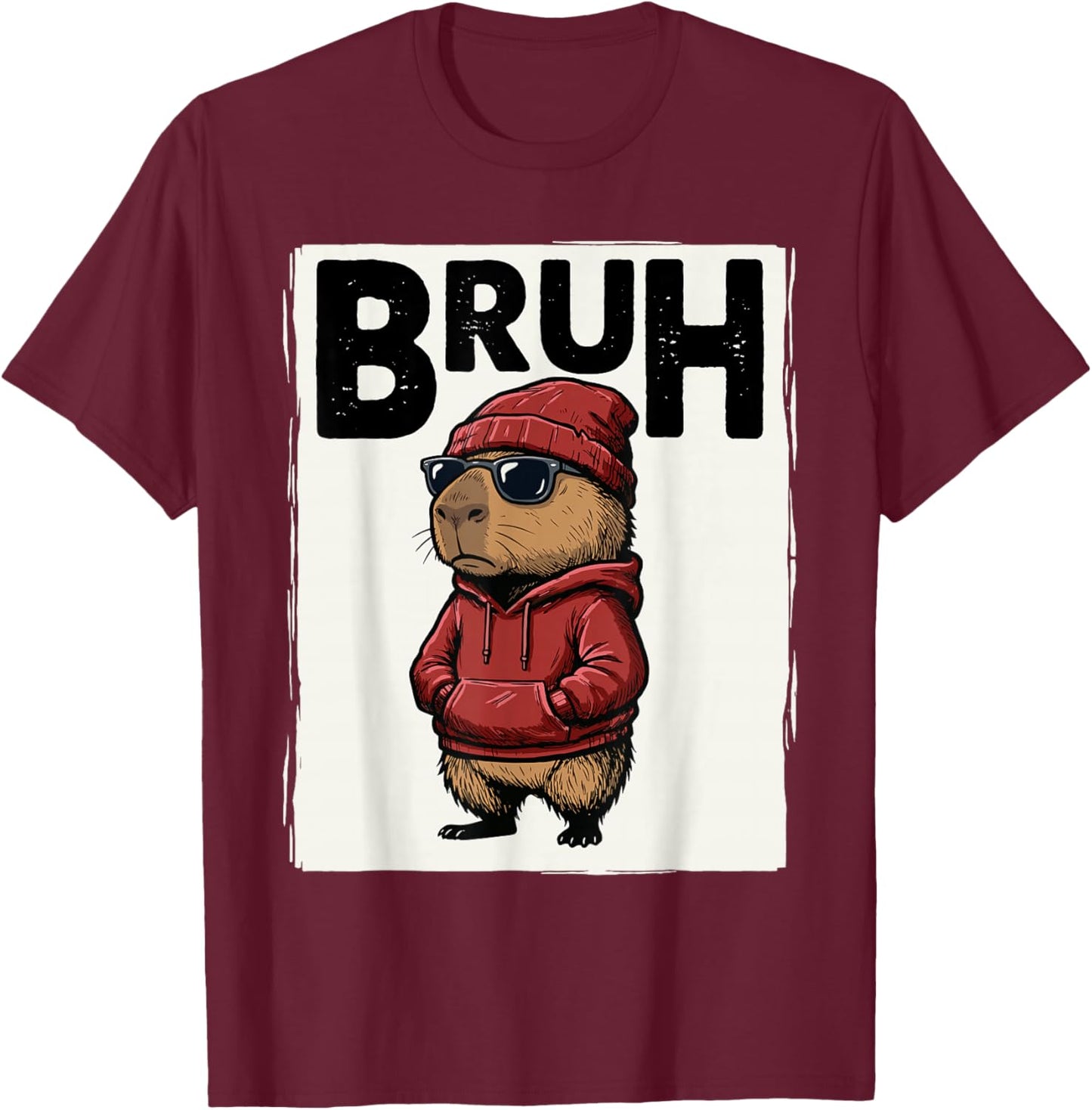 Cool Bruh Capybara Men Women Kids Teens Funny Capybara T-Shirt - T-Shirt | Maroon