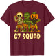 67 Halloween Squad Pumpkin Six Seven Boys Brainrot Meme Kids T-Shirt - T-Shirt | Maroon