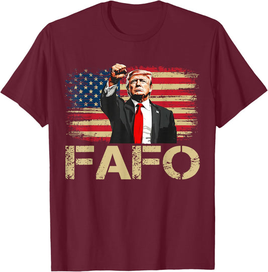Funny Fafo Trump Fafo American USA T-Shirt - T-Shirt | Maroon