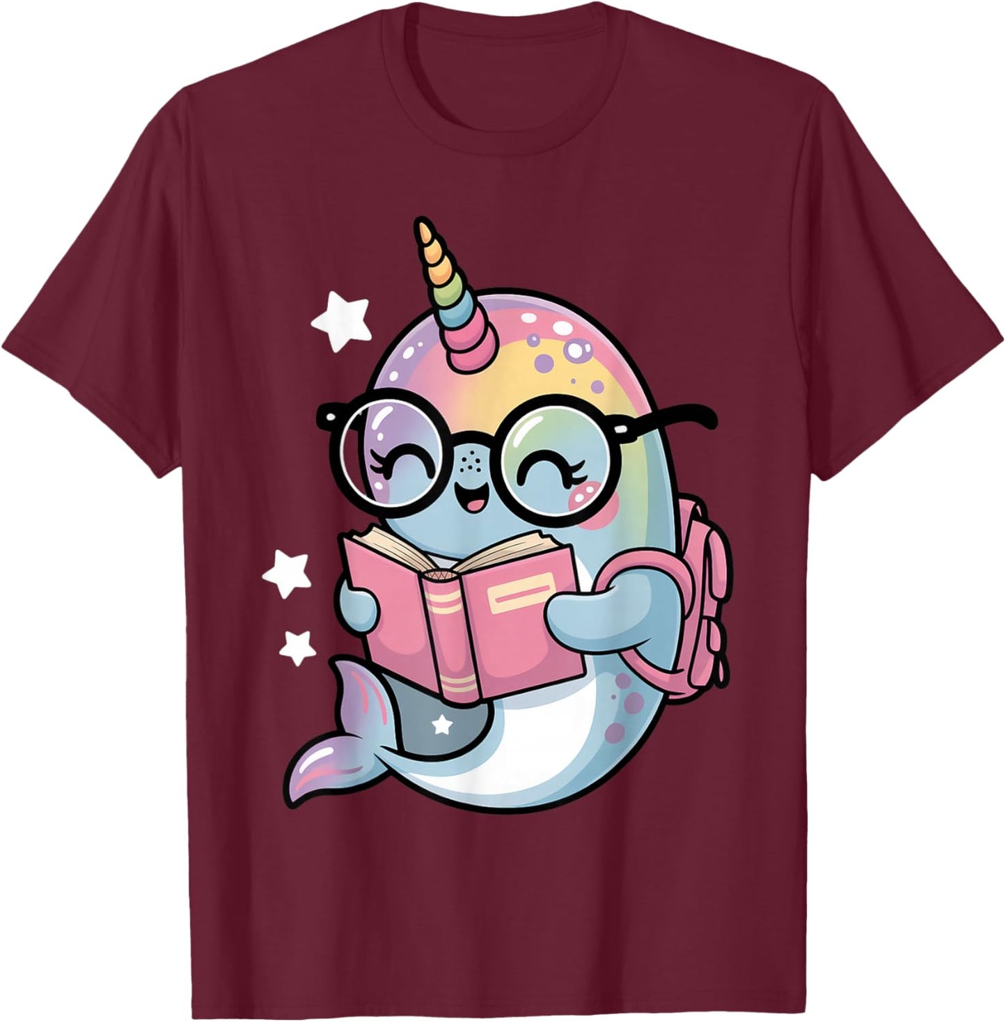 Kawaii Narwhal School Narwhal Costume Sea Unicorns Narwhal T-Shirt - T-Shirt | Maroon