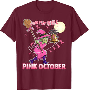 Halloween Witch Ring The Bell Pink October Trick & Treat T-Shirt - T-Shirt | Maroon