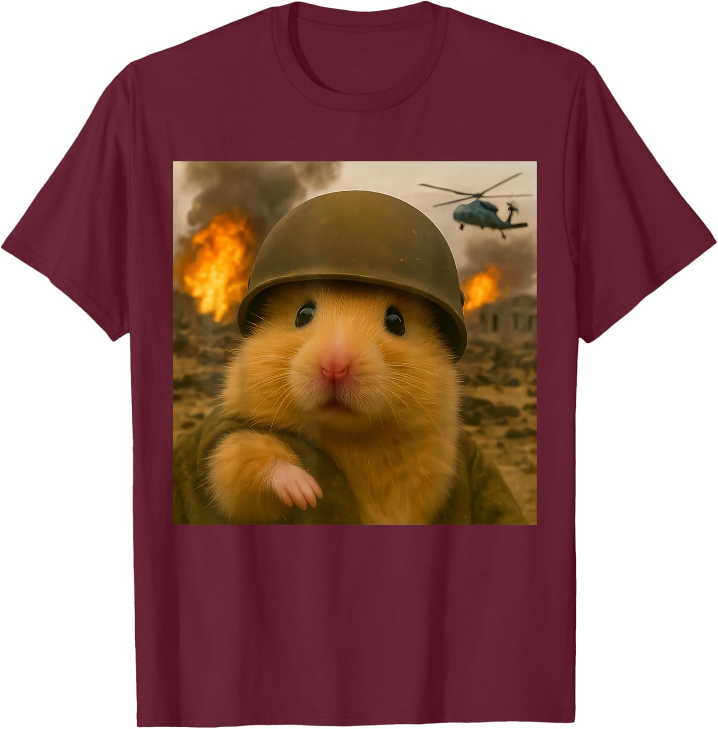 Funny Hamster Cute Meme Graphic T-Shirt - T-Shirt | Maroon