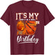 It's My 5th Birthday Basketball Theme 5 Years Old Birthday T-Shirt - T-Shirt | Maroon