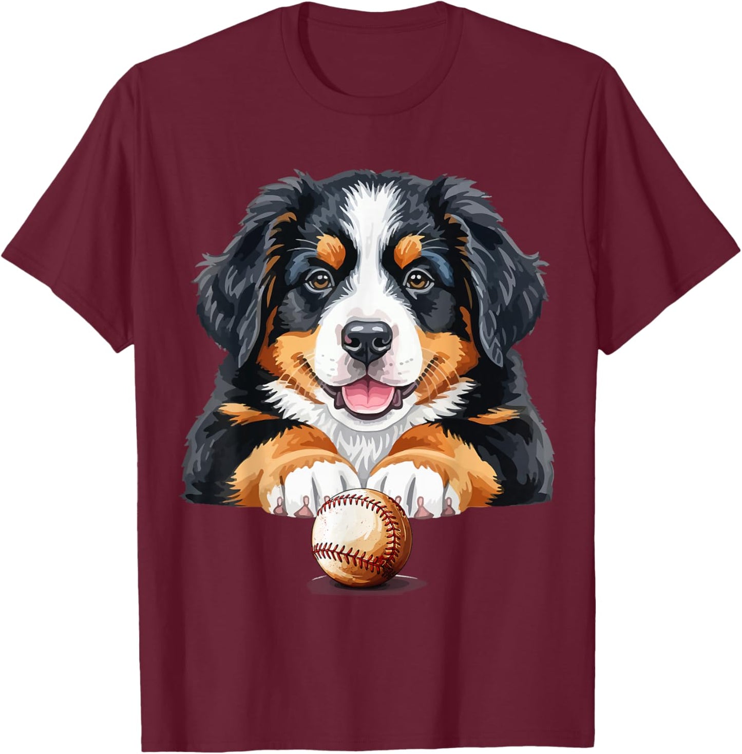 Baseball Dog Men & Women T-Shirt - T-Shirt | Maroon