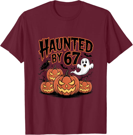 Haunted by 6-7 Funny Halloween 6-7 Costume Six Seven T-Shirt - T-Shirt | Maroon