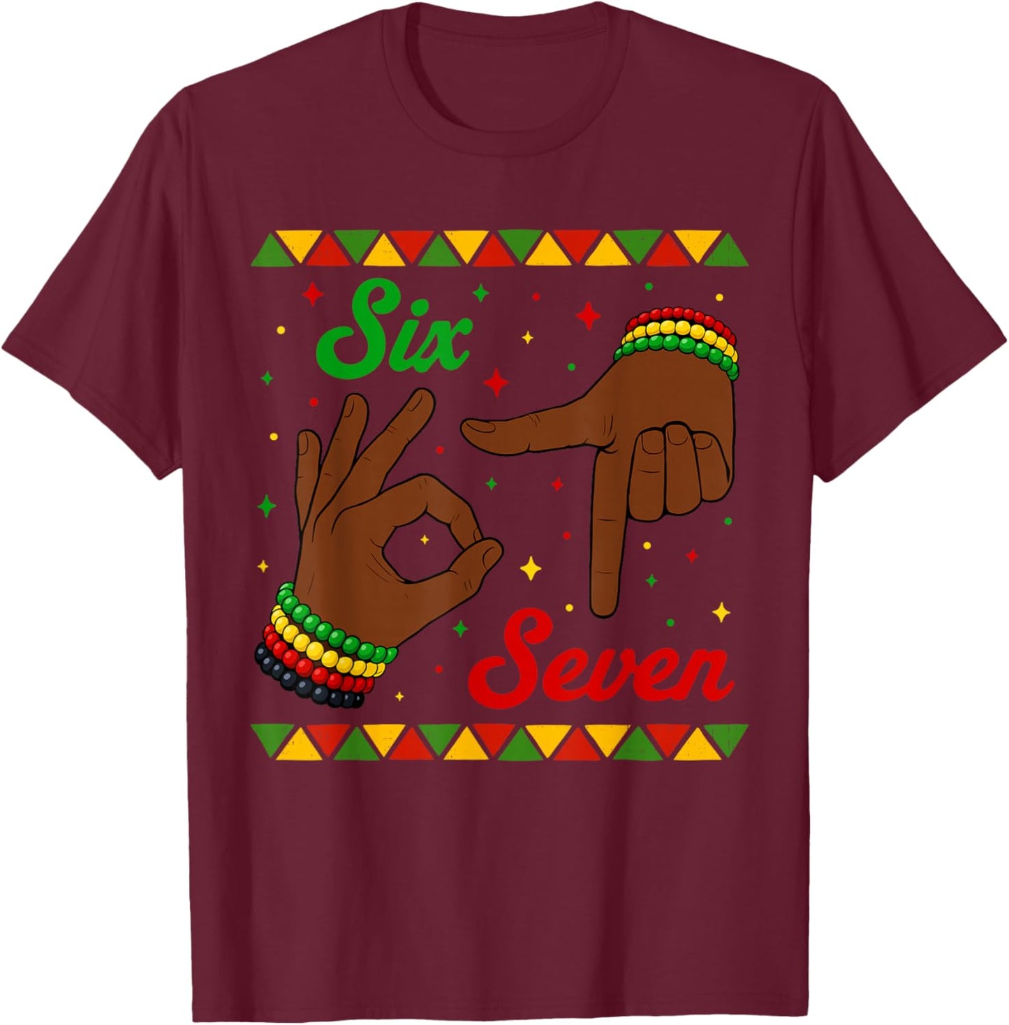 Six Seven Black History 6 7 Meme Boys Teen Girl Youth Kids T-Shirt - T-Shirt | Maroon