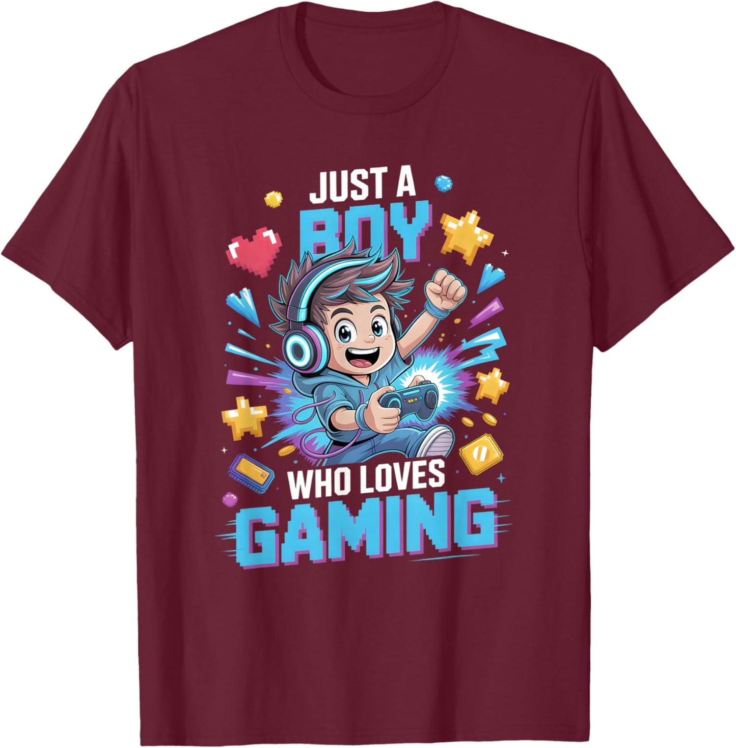 Boys Gaming T-Shirt - T-Shirt | Maroon