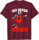 Volleyball 67 Six Seven Bruh Meme Heart Funny Valentine Gift T-Shirt - T-Shirt | Maroon