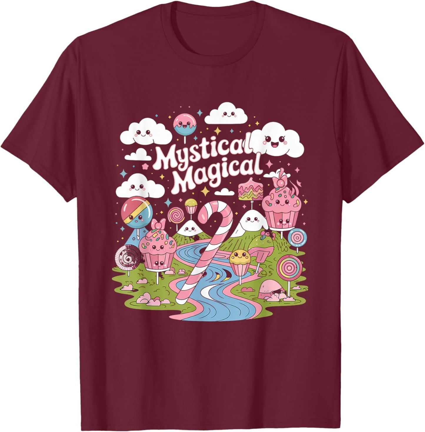Mystical Magical Retro Aesthetic Space Gift Men Women T-Shirt - T-Shirt | Maroon