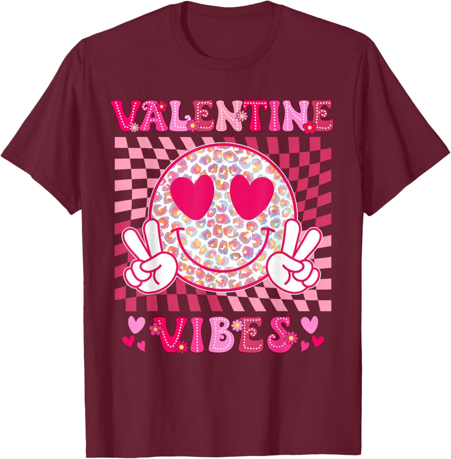 Valentines Vibes Valentines Day for Teens Boys Girls Kids T-Shirt - T-Shirt | Maroon