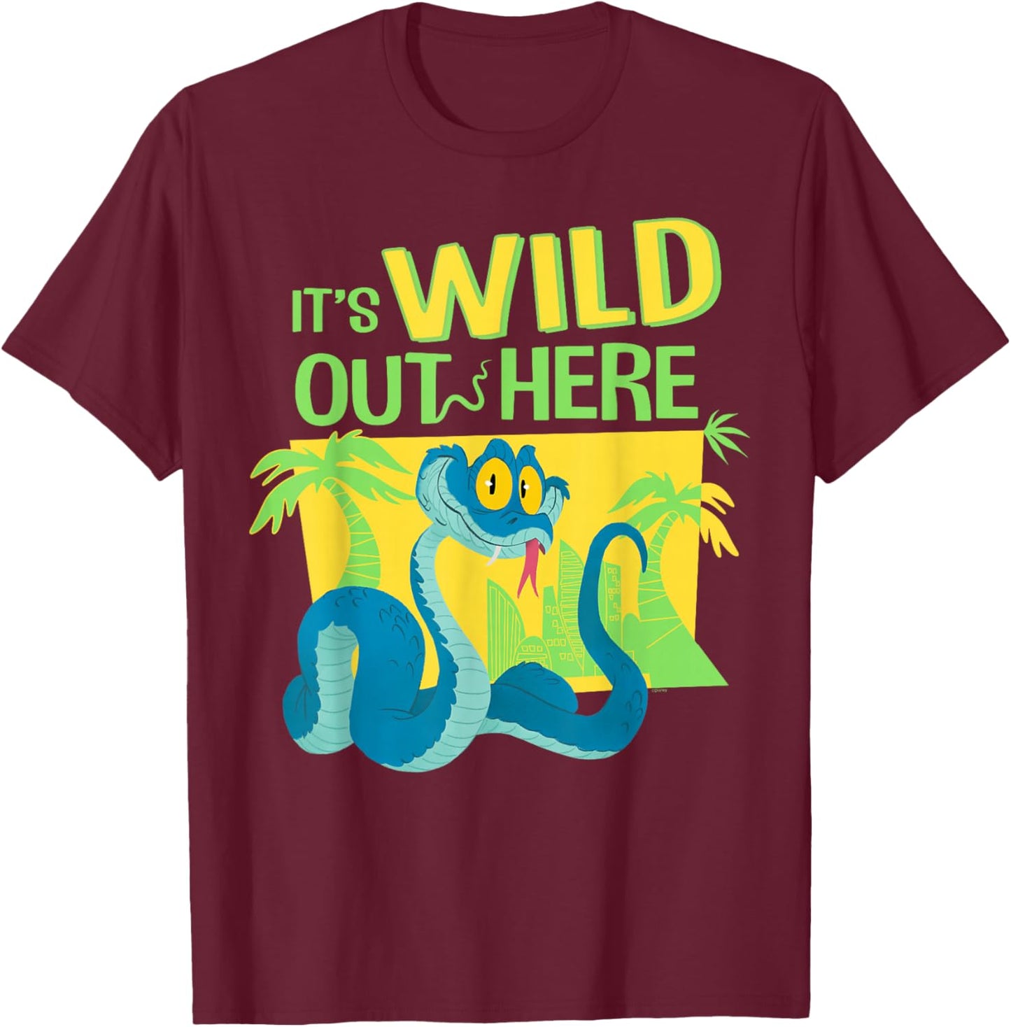 Disney Zootopia 2 Gary De'Snake It's Wild Out Here Funny T-Shirt - T-Shirt | Maroon