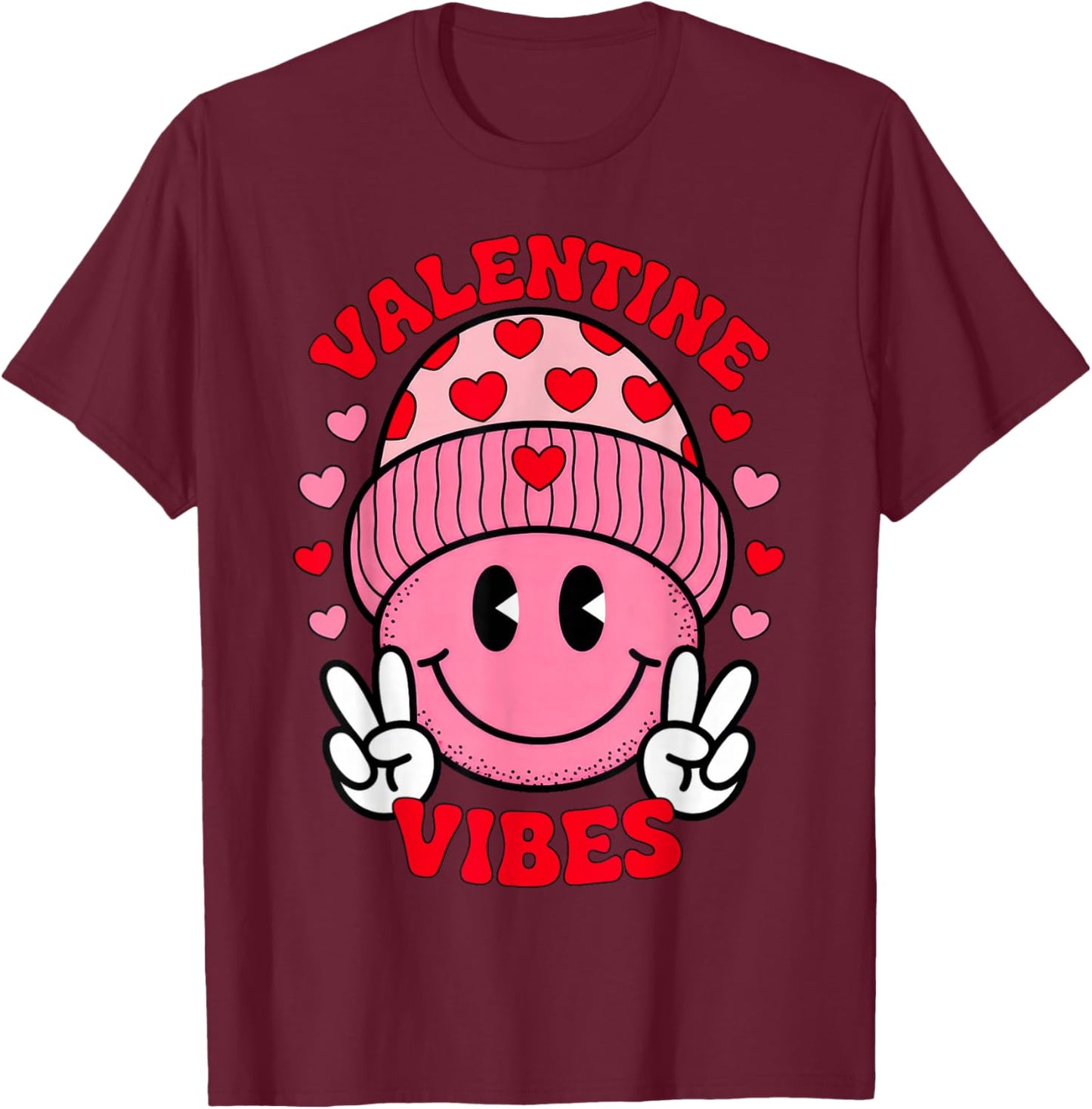 Valentine Vibes T-Shirt - T-Shirt | Maroon
