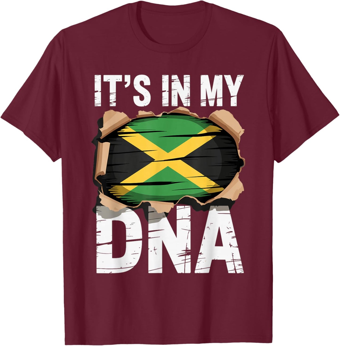 It's in My DNA Jamaican Flag Identity Jamaica T-Shirt - T-Shirt | Maroon