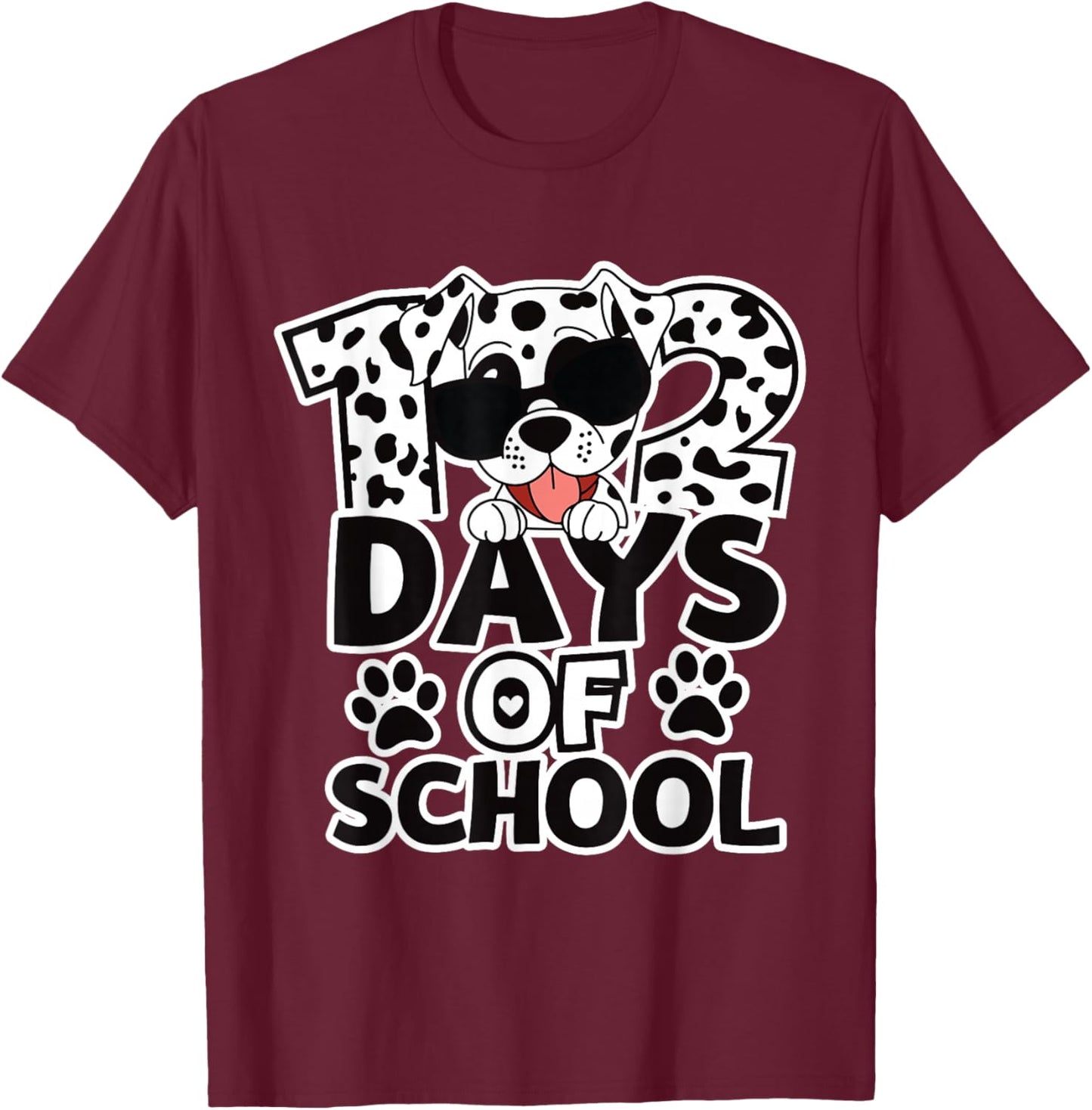 100 Days of School Dog Lover 102 Day of School for Boy Kids T-Shirt - T-Shirt | Maroon