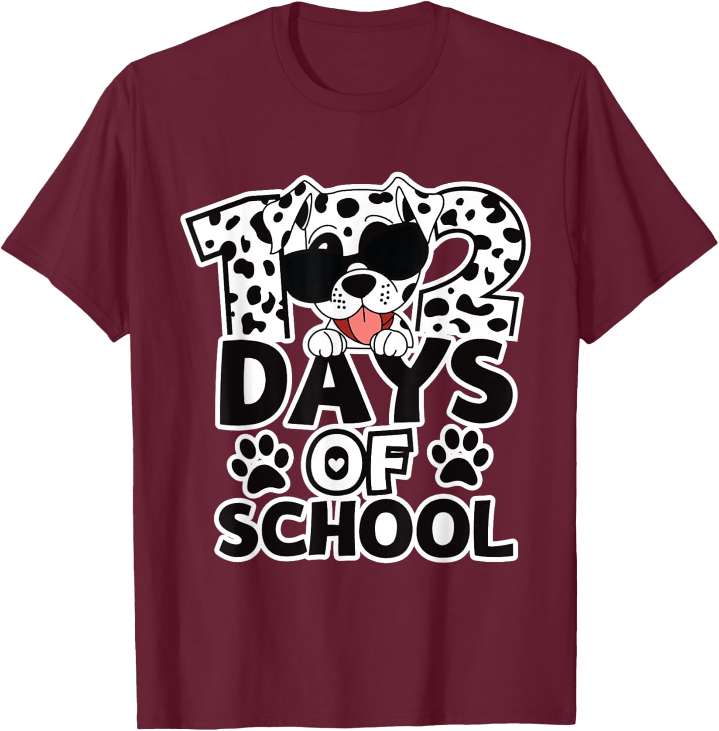 100 Days of School Dog Lover 102 Day of School for Boy Kids T-Shirt - T-Shirt | Maroon