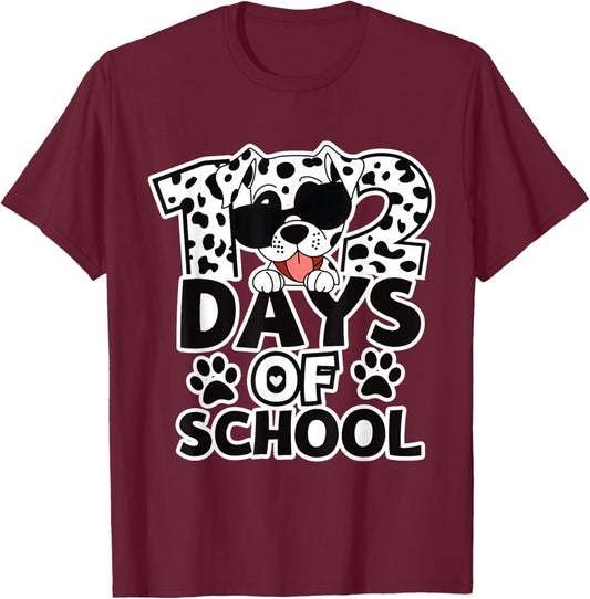 100 Days of School Dog Lover 102 Day of School for Boy Kids T-Shirt - T-Shirt | Maroon